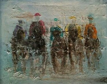 Painting titled "La course" by Patrice Brunet, Original Artwork