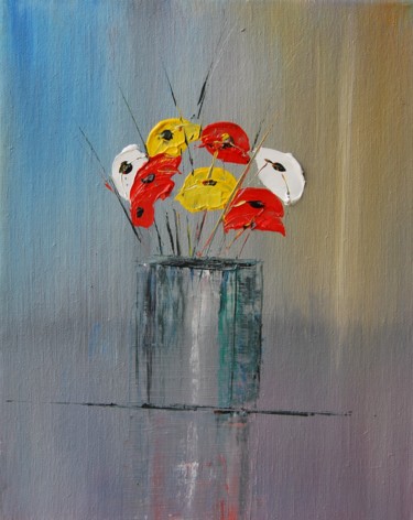 Peinture intitulée "Bouquet de fleurs N…" par Patrice Butel, Œuvre d'art originale, Huile