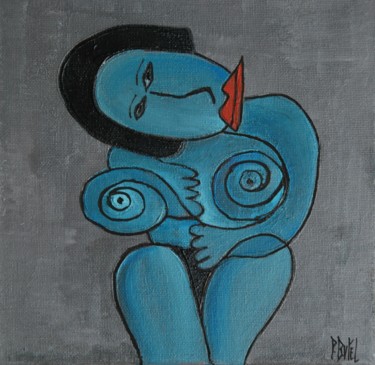 Malerei mit dem Titel "Monik" von Patrice Butel, Original-Kunstwerk, Acryl