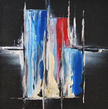 Painting titled "Abstraction bleu bl…" by Patrice Butel, Original Artwork, Oil