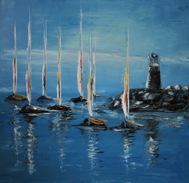 Painting titled "Vieilles voiles, so…" by Patrice Butel, Original Artwork, Oil