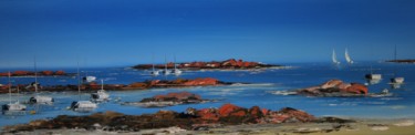 Peinture intitulée "Paysage breton n°21…" par Patrice Butel, Œuvre d'art originale, Huile Monté sur Châssis en bois