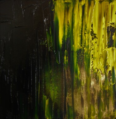 Painting titled "Monochrome Jaune" by Patrice Butel, Original Artwork, Oil Mounted on Wood Stretcher frame