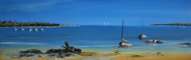 Painting titled "Bretagne n° 2219" by Patrice Butel, Original Artwork, Oil Mounted on Wood Stretcher frame