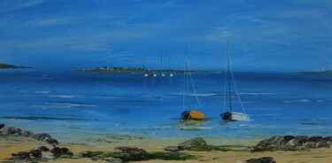 Painting titled "Bretagne n°2234" by Patrice Butel, Original Artwork, Oil Mounted on Wood Stretcher frame