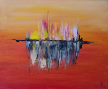 Painting titled "Combustion" by Patrice Butel, Original Artwork, Oil