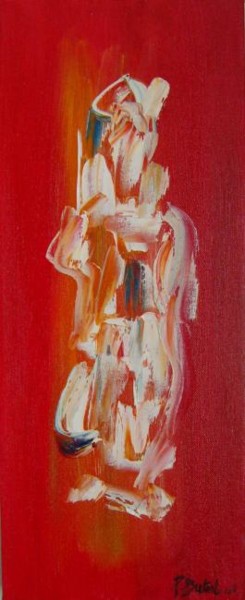 Painting titled "Samourai abstrait" by Patrice Butel, Original Artwork, Oil