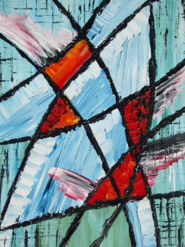 Pintura intitulada "Abstrait n°3 ADN" por Patrice Butel, Obras de arte originais, Óleo