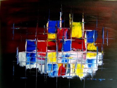 Peinture intitulée "Abstrait n°11" par Patrice Butel, Œuvre d'art originale, Huile