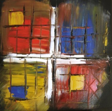 Peinture intitulée "Abstrait n°18" par Patrice Butel, Œuvre d'art originale, Huile