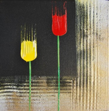 Peinture intitulée "Tulipes Jaunes Roug…" par Patrice Butel, Œuvre d'art originale, Huile