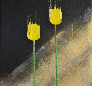 Peinture intitulée "Tulipes jaunes jaun…" par Patrice Butel, Œuvre d'art originale, Huile
