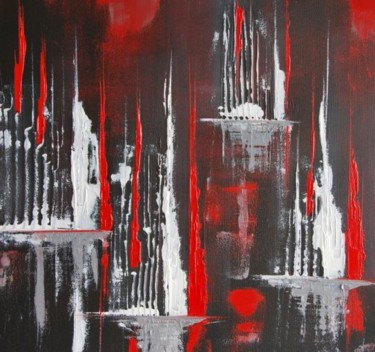 Peinture intitulée "City on fire in the…" par Patrice Butel, Œuvre d'art originale, Huile