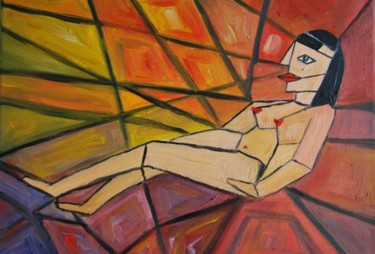 Painting titled "Bella Dona Nue" by Patrice Butel, Original Artwork, Oil