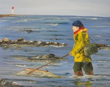 Peinture intitulée "Le pêcheur de creve…" par Patrice Butel, Œuvre d'art originale, Huile