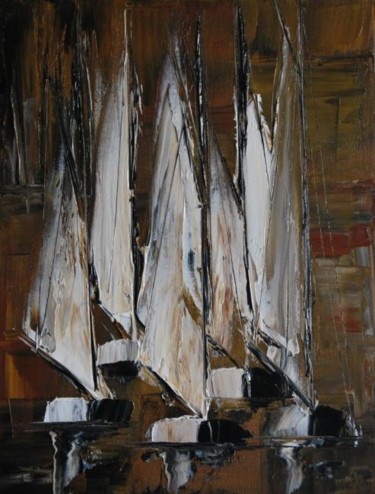 Peinture intitulée "Escadre du 10 bruma…" par Patrice Butel, Œuvre d'art originale, Huile