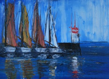 Peinture intitulée "Vieilles voiles à q…" par Patrice Butel, Œuvre d'art originale, Huile