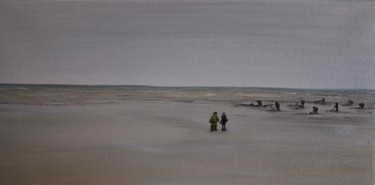 Peinture intitulée "Pêche à Marée basse…" par Patrice Butel, Œuvre d'art originale, Huile