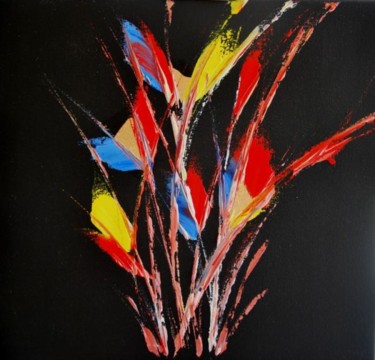 Peinture intitulée "Abstraction florale…" par Patrice Butel, Œuvre d'art originale, Huile