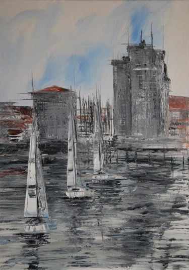 Peinture intitulée "Escale à La Rochelle" par Patrice Butel, Œuvre d'art originale, Huile
