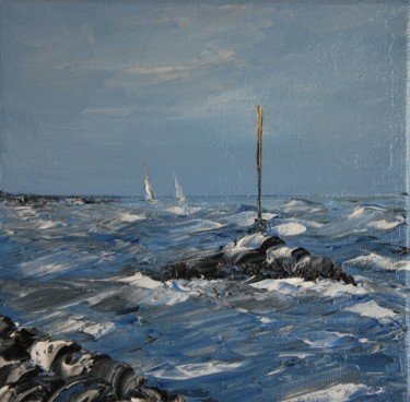 Painting titled "Récif sud" by Patrice Butel, Original Artwork, Oil