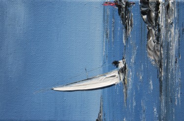 Painting titled "Nav solitaire" by Patrice Butel, Original Artwork, Oil