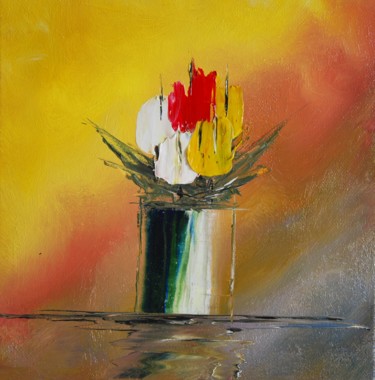 Peinture intitulée "Bouquet de tulipes" par Patrice Butel, Œuvre d'art originale