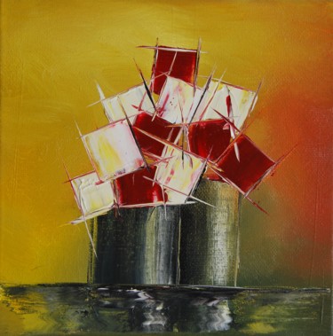 Malerei mit dem Titel "Bouquet cubic" von Patrice Butel, Original-Kunstwerk