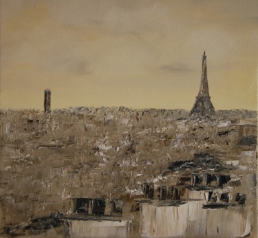 Painting titled "Sur les toits de Pa…" by Patrice Butel, Original Artwork