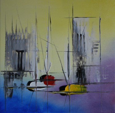 Peinture intitulée "Sail City 513" par Patrice Butel, Œuvre d'art originale, Huile