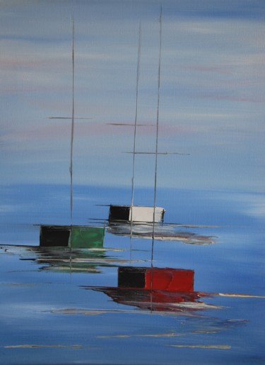 Peinture intitulée "Zenitude-au-mouilla…" par Patrice Butel, Œuvre d'art originale, Huile
