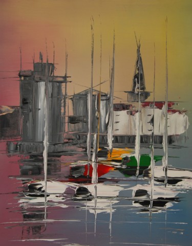 Peinture intitulée "La Rochelle" par Patrice Butel, Œuvre d'art originale, Huile