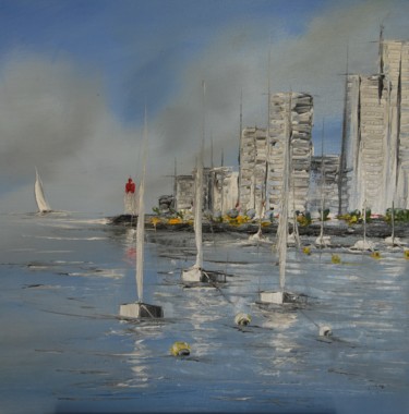 Painting titled "Sailing-intercity-5…" by Patrice Butel, Original Artwork, Oil