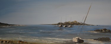 Painting titled "Echouage breton n654" by Patrice Butel, Original Artwork, Oil