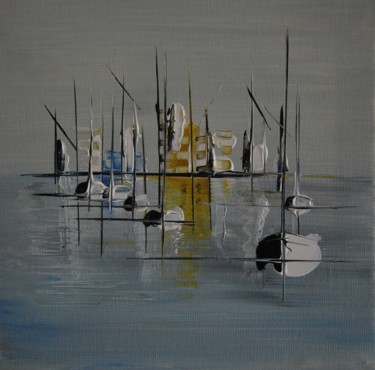 Pittura intitolato "City & Sailing 669" da Patrice Butel, Opera d'arte originale, Olio