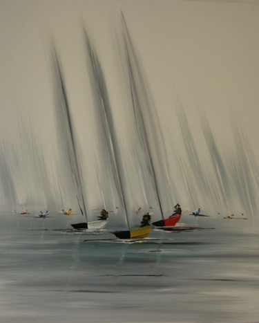 Painting titled "Regatta 701" by Patrice Butel, Original Artwork, Oil