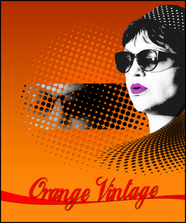 Digitale Kunst getiteld "Orange Vintage" door Patrice Couepel, Origineel Kunstwerk, Foto Montage