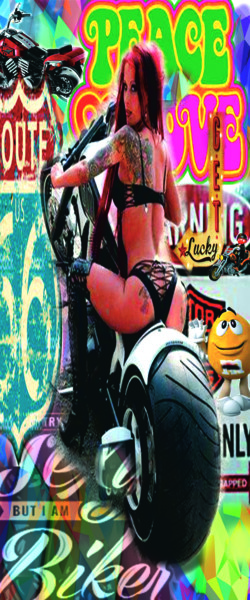 Digitale Kunst getiteld "Harley girl  40 x 1…" door Patrice Fligny, Origineel Kunstwerk, Digitaal Schilderwerk