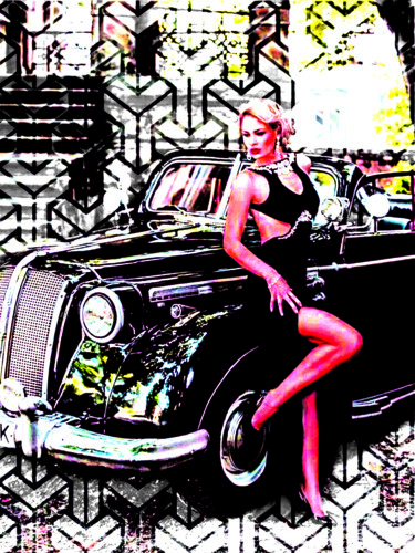 Цифровое искусство под названием "Vintage Car" - Patrice Fligny, Подлинное произведение искусства, Фотомонтаж