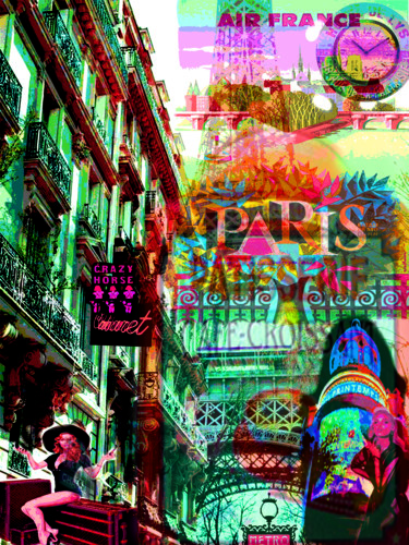 Arte digital titulada "Paris colors" por Patrice Fligny, Obra de arte original, Foto-montaje
