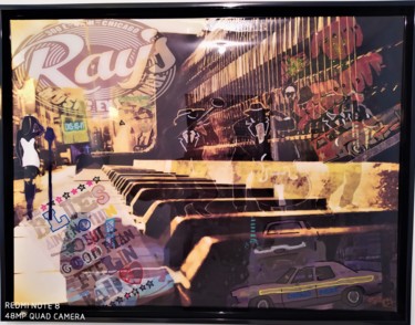 Digital Arts titled "Piano 60x80 cm" by Patrice Fligny, Original Artwork, Photo Montage Mounted on Wood Stretcher frame