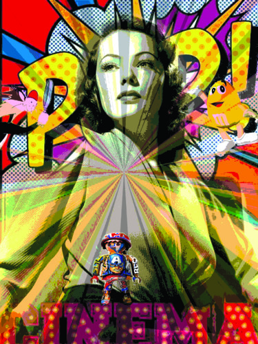 Digital Arts titled "Gene Tierney" by Patrice Fligny, Original Artwork, Acrylic