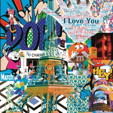 pop Eiffel 80x80cm Digitale Künste mit dem Titel "pop Eiffel 80x80cm" von Patrice Fligny, Original-Kunstwerk, 2D Digital Work