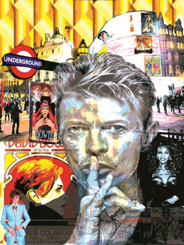 Digitale Kunst getiteld "bowie undreground" door Patrice Fligny, Origineel Kunstwerk, 2D Digital Work