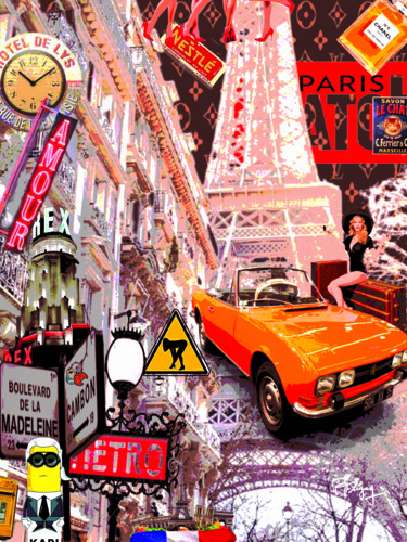 Digital Arts titled "paris match 21" by Patrice Fligny, Original Artwork, 2D Digital Work Mounted on Aluminium