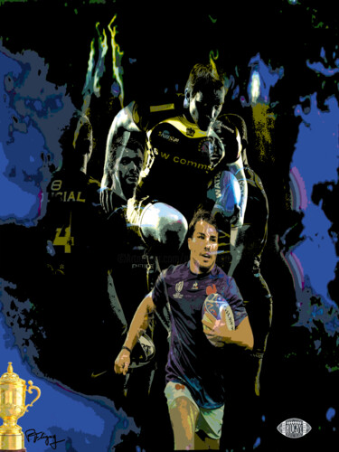 Digital Arts titled "Dupont rugby" by Patrice Fligny, Original Artwork, Acrylic