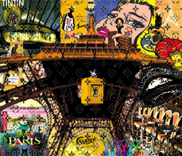 Arte digitale intitolato "tour Eiffel Paris c…" da Patrice Fligny, Opera d'arte originale, Acrilico
