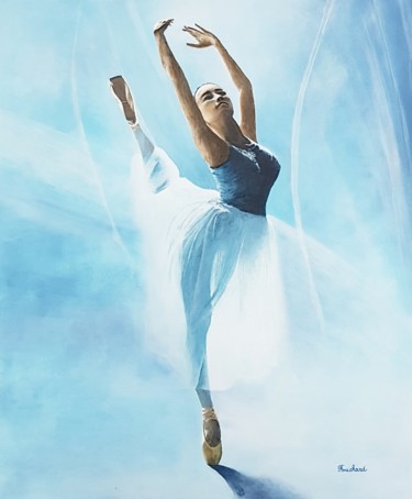 Картина под названием "La ballerine aux pi…" - Patrice Fouchard, Подлинное произведение искусства, Акрил