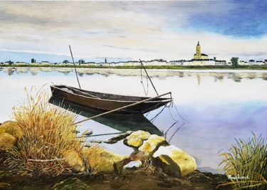 Peinture intitulée "Bords de Loire" par Patrice Fouchard, Œuvre d'art originale, Acrylique