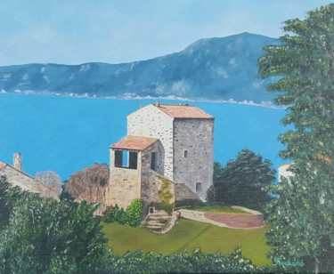 Malerei mit dem Titel "La Torre Bastarda" von Patrice Fouchard, Original-Kunstwerk, Acryl